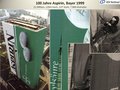 1999: Bayer-Hochhaus als Aspirinschachtel, Rahmenbau und Plakatmontage